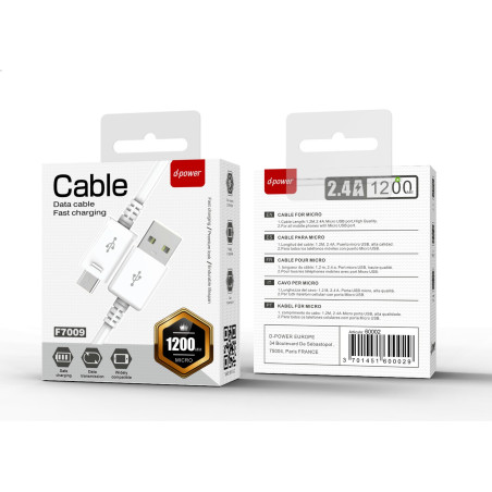Câble USB / Micro - D-power F7009/S616S - 1.2 | Smarty Paris
